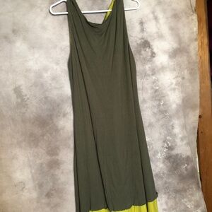 LIZ CLAIBORNE TWO TONE GREEN TANK DRESS